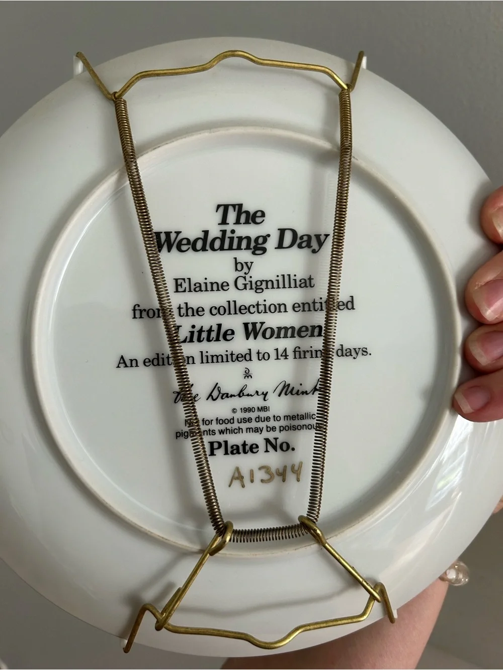 Danbury Mint Little Women Collector Plates Set of 5 Meg Jo Beth Amy Wedding 1990